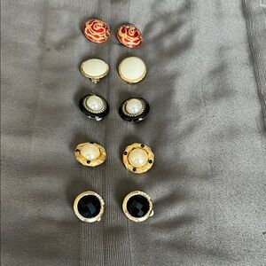 Clip on earrings set of five